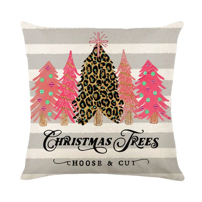 Festive throw pillow covers with various snowflake designs for Christmas home decor