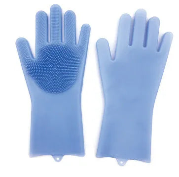 FDA food grade silicone kitchen cleaning gloves with orange colour and 357mm length