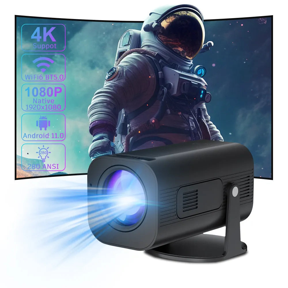 P330 portable mini projector in black or white with remote control and 1280x720 resolution display