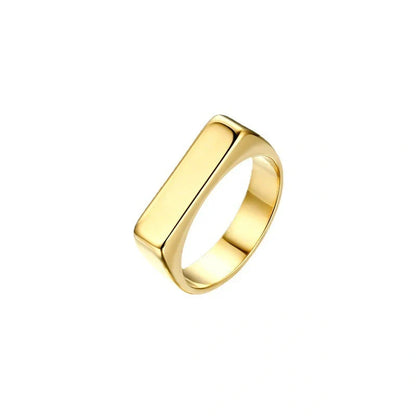 Lana Gold Ring in titanium steel with geometric design and gold electroplating