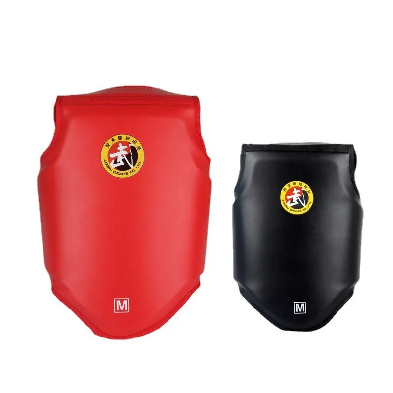 Boxing helmet protective gear for fighting training competition with one-piece chest protector available in red blue black colours sizes S M L made from PU material for fitness equipment use