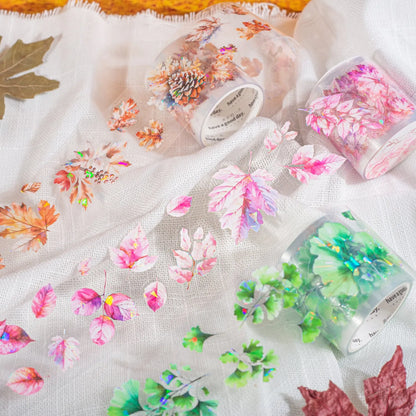 Deciduous Poetry Series DIY decorative stickers roll with 40mm width, 2m length, and PET material in nature colours