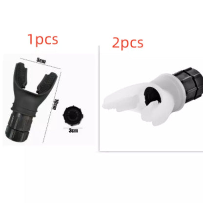 Portable breathing trainer in white and black with adjustable resistance for enhanced lung capacity