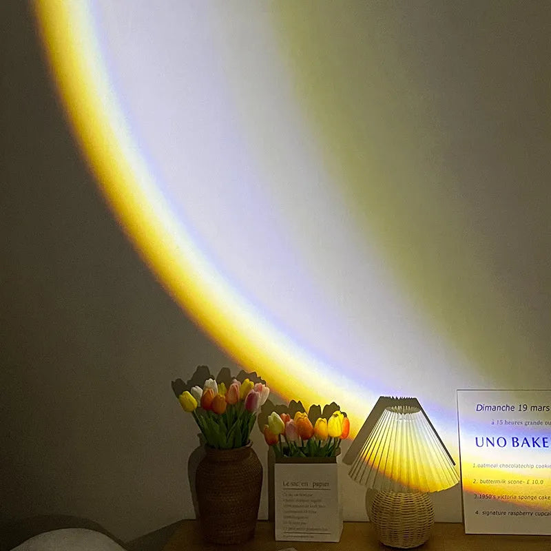 INS Scandinavian-style USB moon lamp projector with 360° rotation base for bedroom ambient lighting