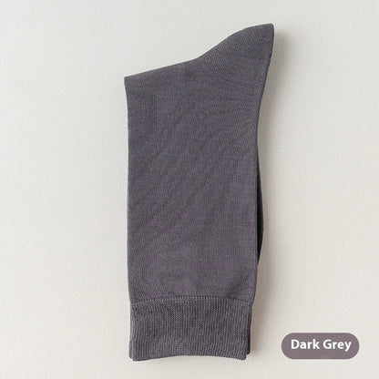 Mid-calf business socks in solid colours with combed cotton construction and deodorant function