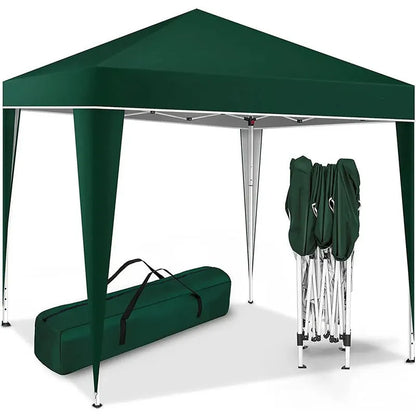 Four-corner folding exhibition tent, 3x3m, 300x300x220cm, available in blue, black, green, white or khaki with silver tape.