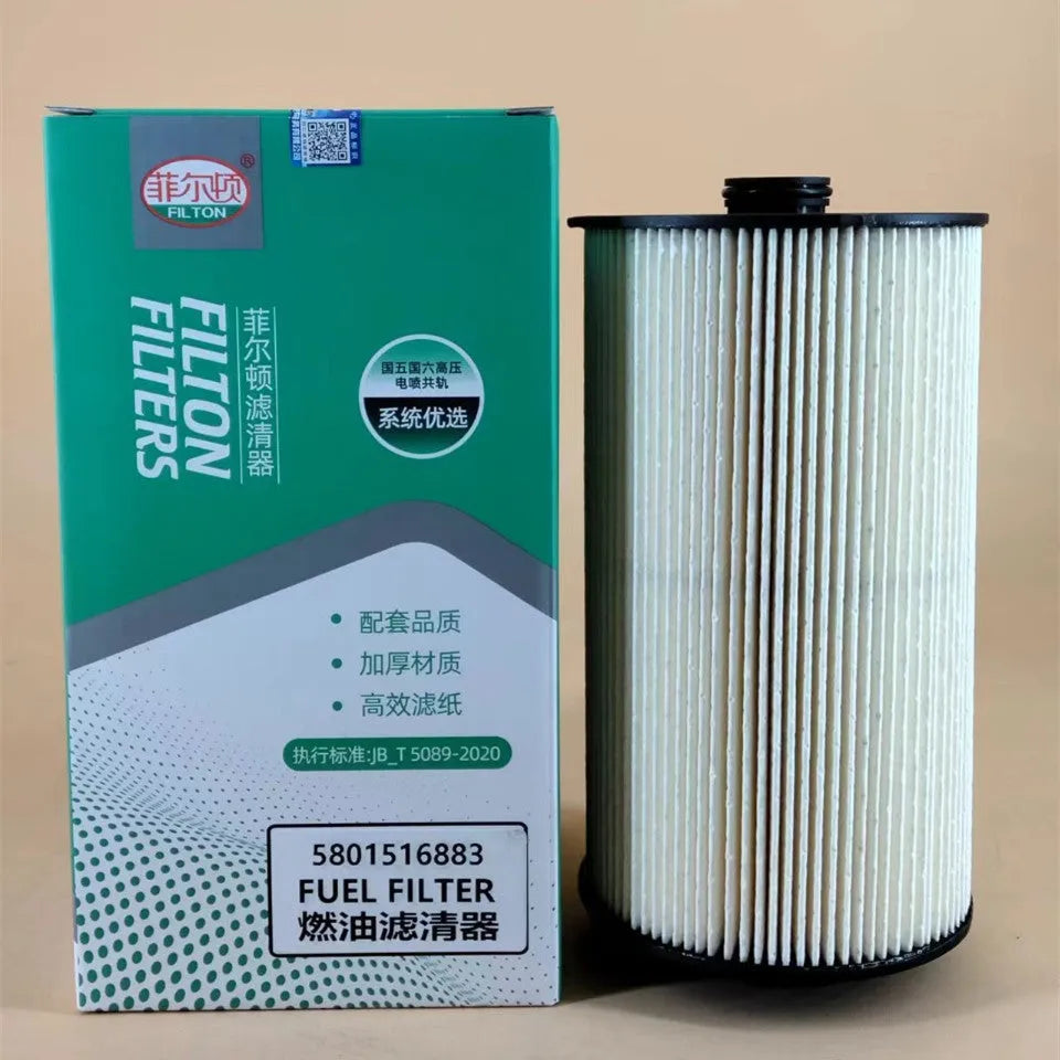 Iveco 5801516883 fuel filter with folding element design for fuel system contaminant removal