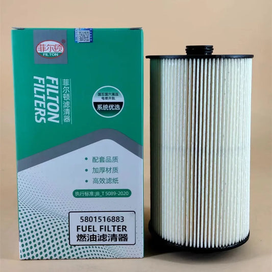 Iveco 5801516883 fuel filter with folding element design for fuel system contaminant removal