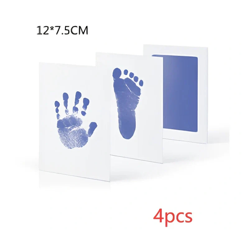 Disposable ink baby hand and foot print kit with six colour options and two size formats