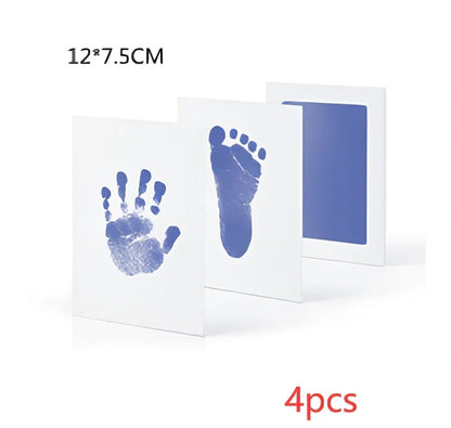 Disposable ink baby hand and foot print kit with six colour options and two size formats