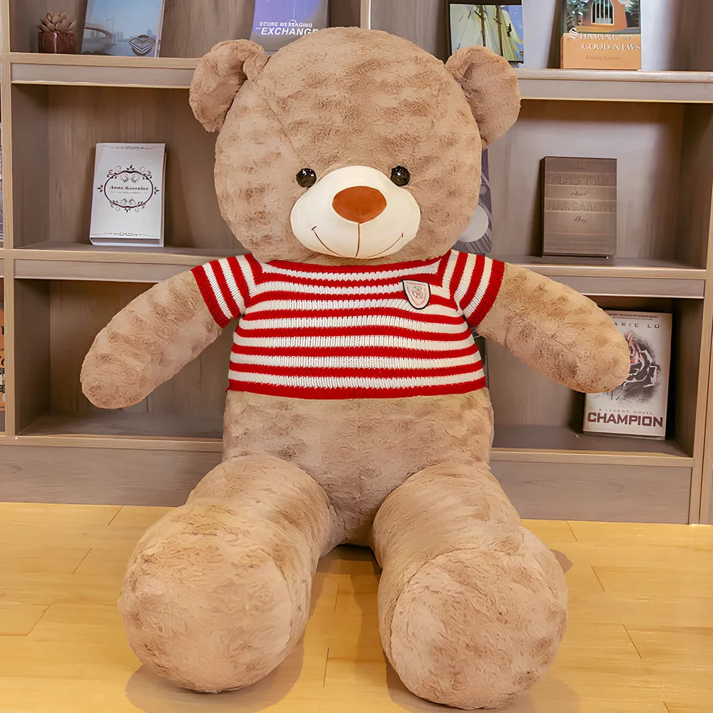Big hugging teddy bear rag plush doll with rose velvet fabric in multiple size options from 0.8m to 2.6m