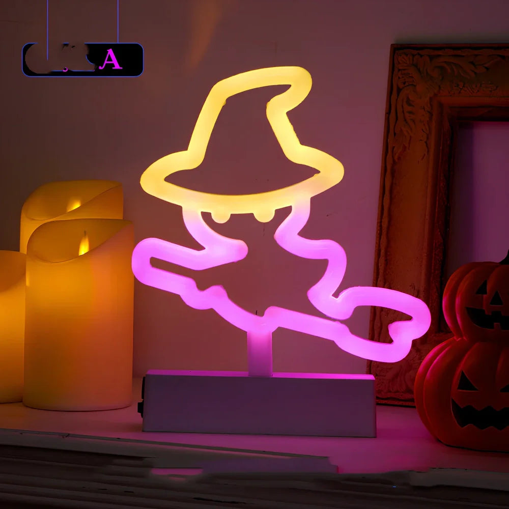 Set of nine glowing Halloween pumpkin lanterns in varying sizes from 14.5cm to 23cm height with plastic construction