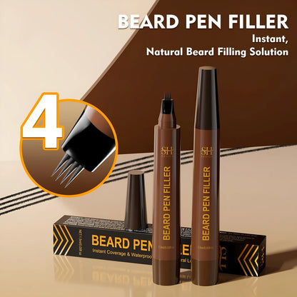 Men's sweatproof waterproof beard eyebrow filler pencil in black or dark brown