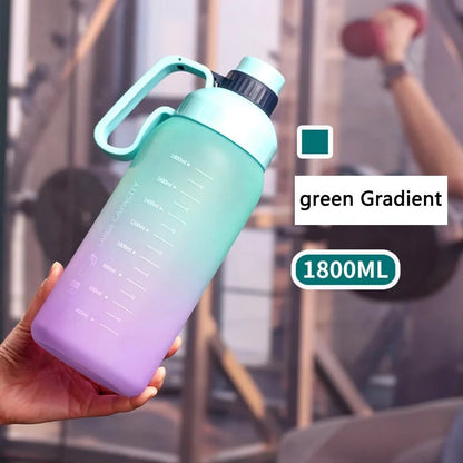Gradient colour sports water bottle with 1.1L-2L capacity options