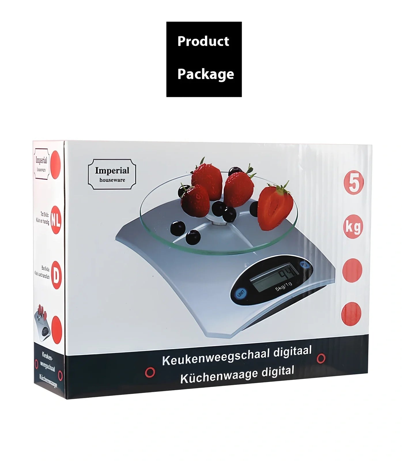 Silver white mini electronic kitchen scale with digital display showing 0.1g precision measurements