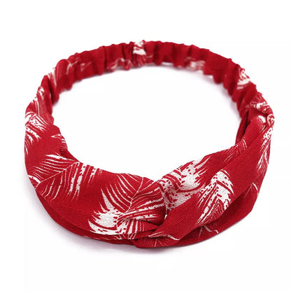 Women's retro style printed headband with elastic free size in various colors