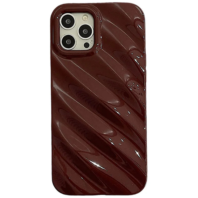 Ins Style simple pleated silicone phone case for Apple iPhone in a Nordic design colour.