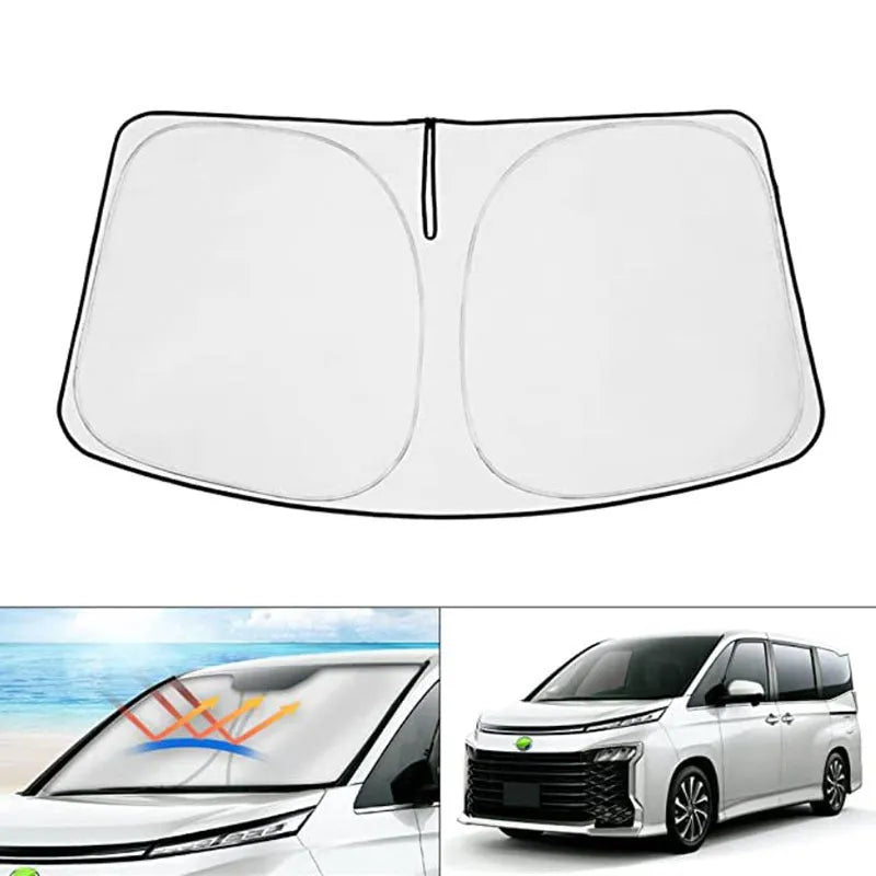 Silver tape car front windshield sunshade for Toyota NOAH XOVY 90 series with cover