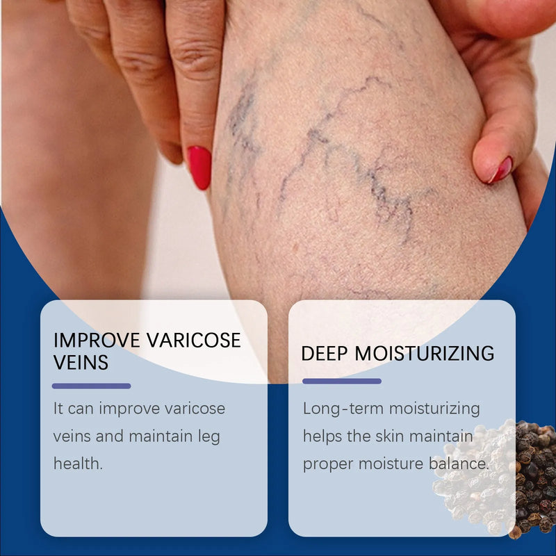 Leg care spray for daily massage treatment containing menthol, ginger, and horse chestnut extract in a convenient 30ml bottle with spray application