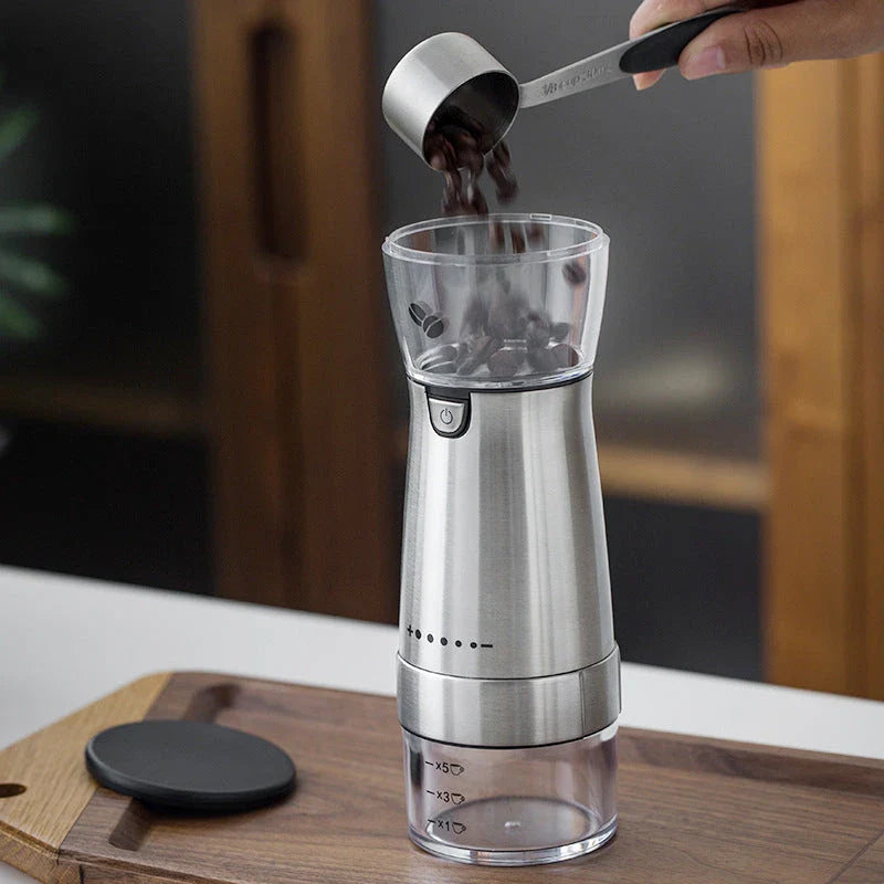 Premium Stainless Steel Electric Coffee Grinder with Adjustable Burr Mill for Freshly Ground Coffee Beans