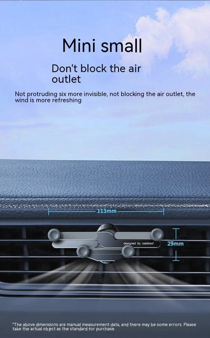 Aluminium alloy car phone mounting bracket showing snap-on design with silver finish