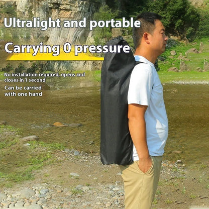 Portable folding camping chair with steel frame and Oxford fabric in outdoor setting