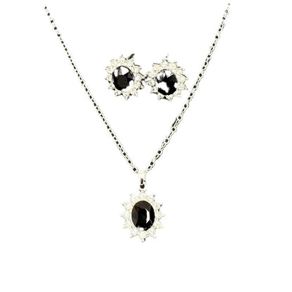 Women's sunflower zircon jewellery set with necklace and earrings in six colour options