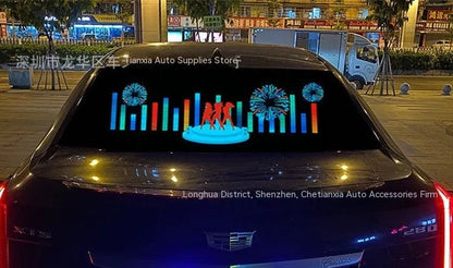 90cm by 25cm car voice control rhythm light with electroluminescent panel showing music-synchronised patterns