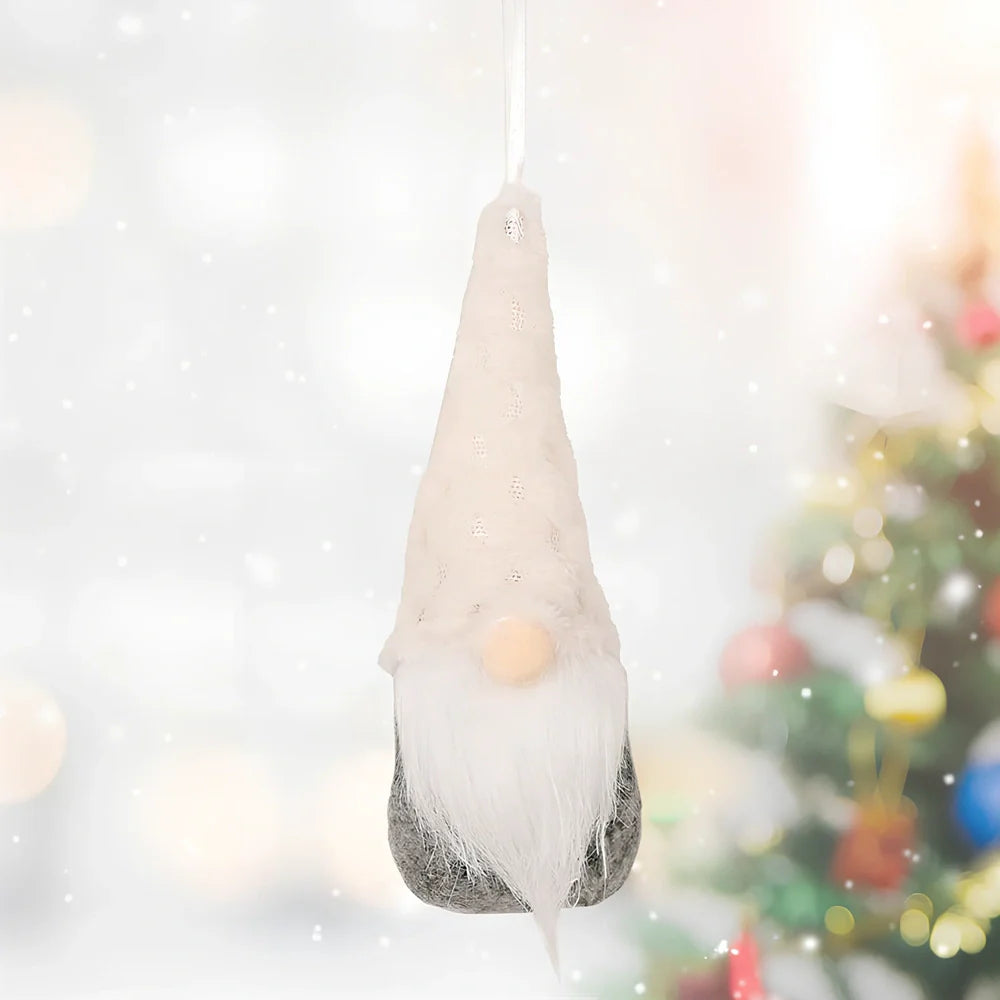 Christmas knitted small pendant decoration in red with 8cm diameter non-woven fabric construction