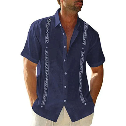 Premium Guayabera casual shirt for men in various colors and sizes, featuring soft, breathable fabric and unique Cuban-inspired design