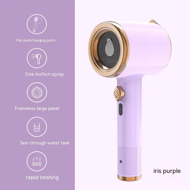 Compact handheld garment steamer with titanium-coated soleplate for quick, wrinkle-free clothing care