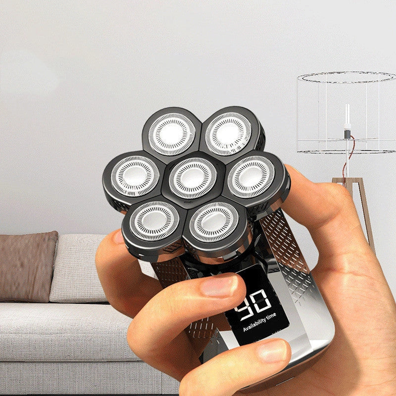 7D floating head electric razor for men with USB charging and waterproof design