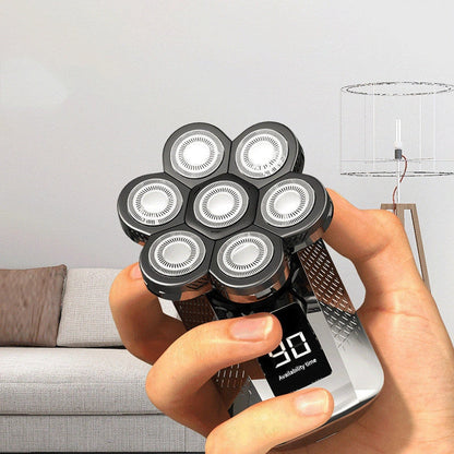7D floating head electric razor for men with USB charging and waterproof design