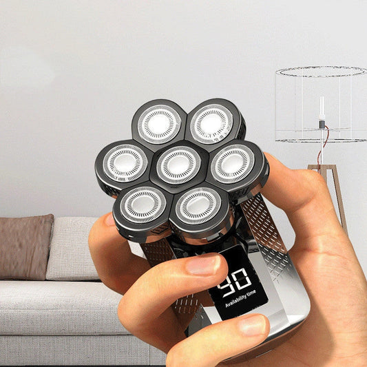 7D floating head electric razor for men with USB charging and waterproof design