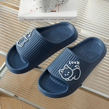 Women's cat design platform slippers in EVA material available in seven colours with non-slip sole