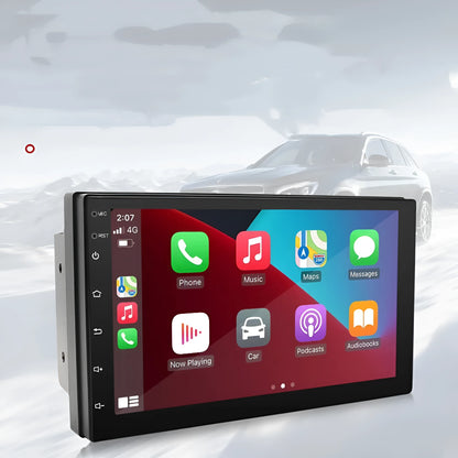 Black universal CarPlay MP5 player with 7-inch screen for GPS navigation and radio in vehicles