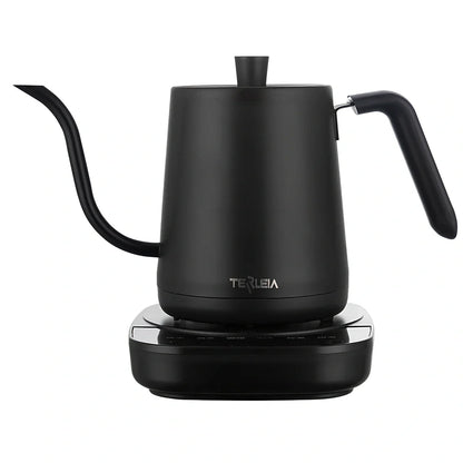 Slender mouth electric kettle with stainless steel body and touch control panel