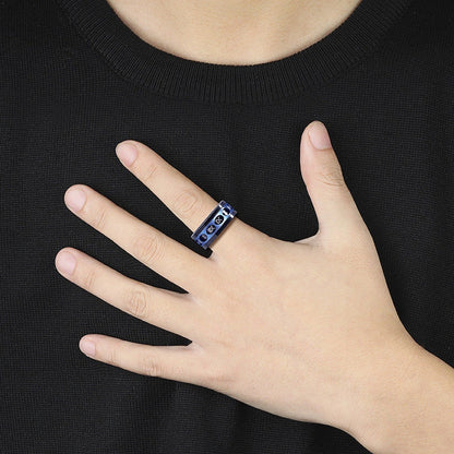 Stylish titanium steel hip hop ring in various colors and sizes