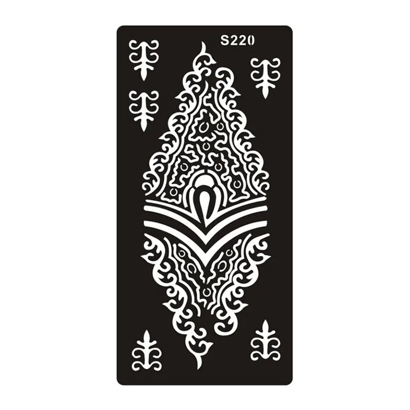 Geometric hollow design temporary tattoo sticker in Southeast Asian style on water transfer paper
