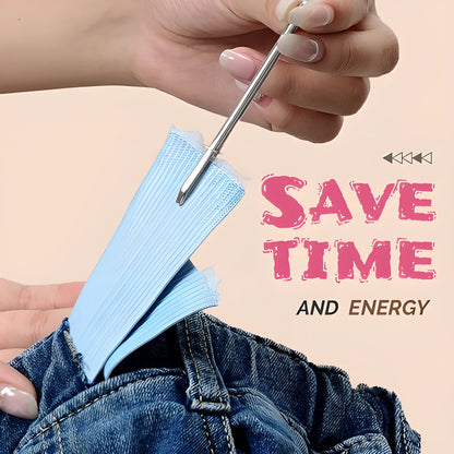 DIY Rope Threader Clips in various colors, used to easily thread ropes, cords, and elastic through clothing, bags, and craft projects