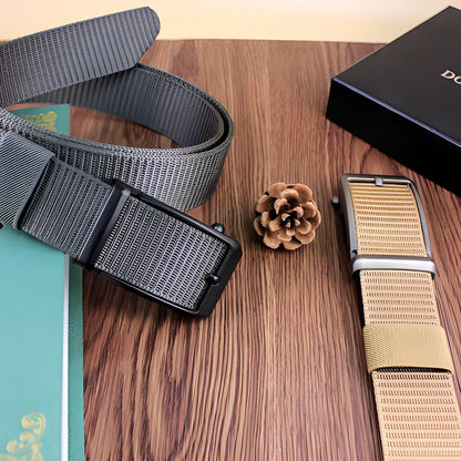 Durable Automatic Buckle 1200D Canvas Cowboy Belt - Premium Men's Accessory with Adjustable Fit and Elegant Design