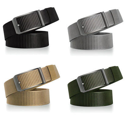 Durable Automatic Buckle 1200D Canvas Cowboy Belt - Premium Men's Accessory with Adjustable Fit and Elegant Design