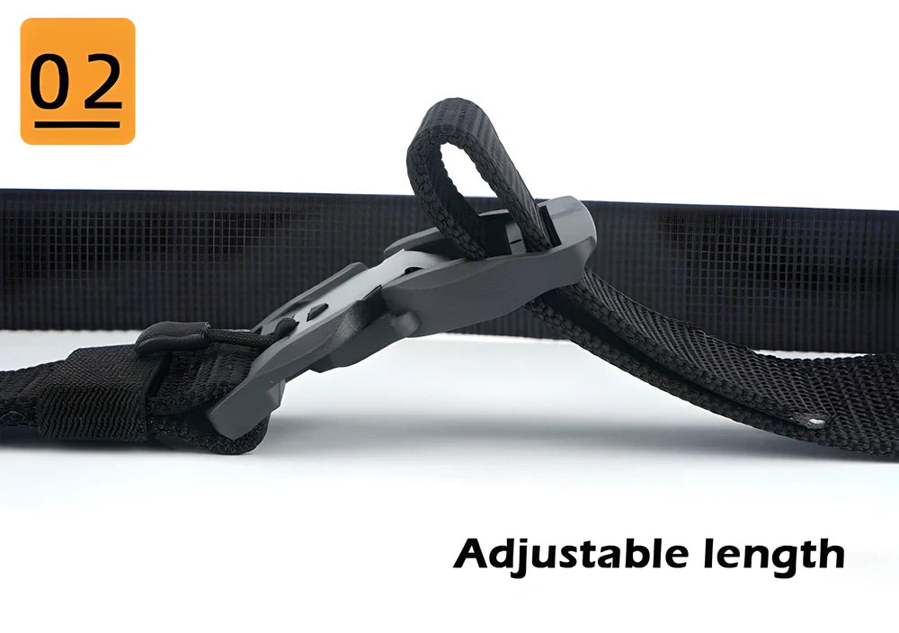 A durable, heavy-duty belt with a magnetic buckle that snaps shut effortlessly for a secure, hassle-free fit.
