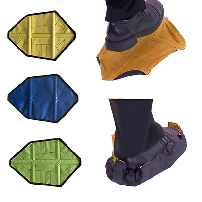 Durable Step-In Sock Shoe Covers in various colors, providing hands-free, slip-on protection for shoes and floors