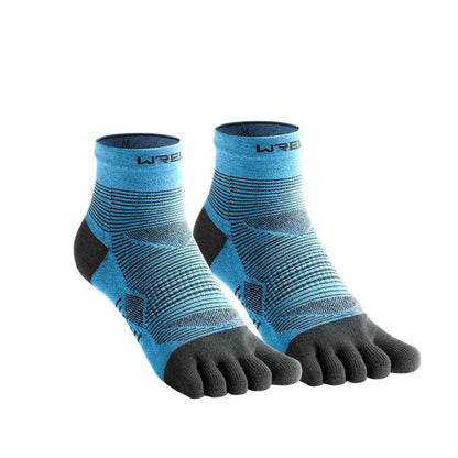 Professional unisex sports toe socks in Coolmax fabric, showing individual toe design and available colour options.
