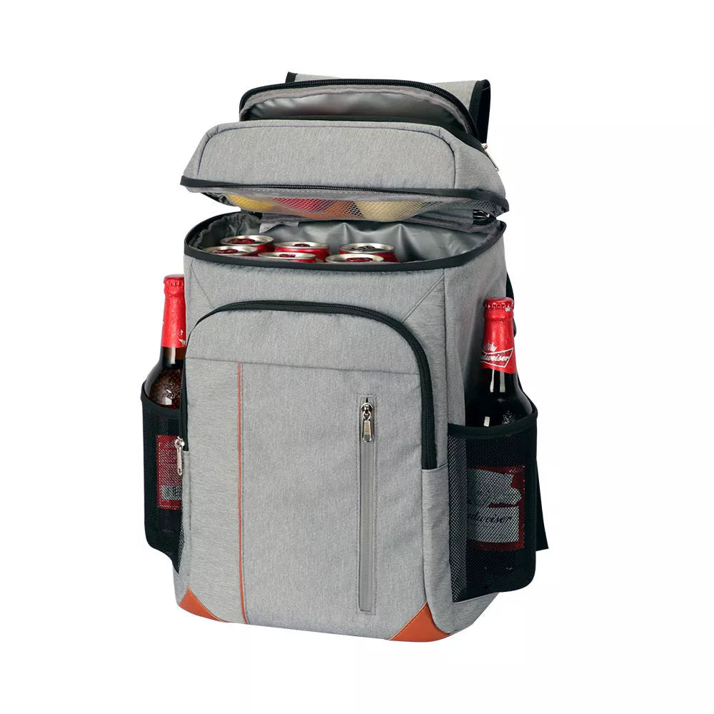 Large Capacity Outdoor Creative Double Insulation Backpack in grey or dark blue