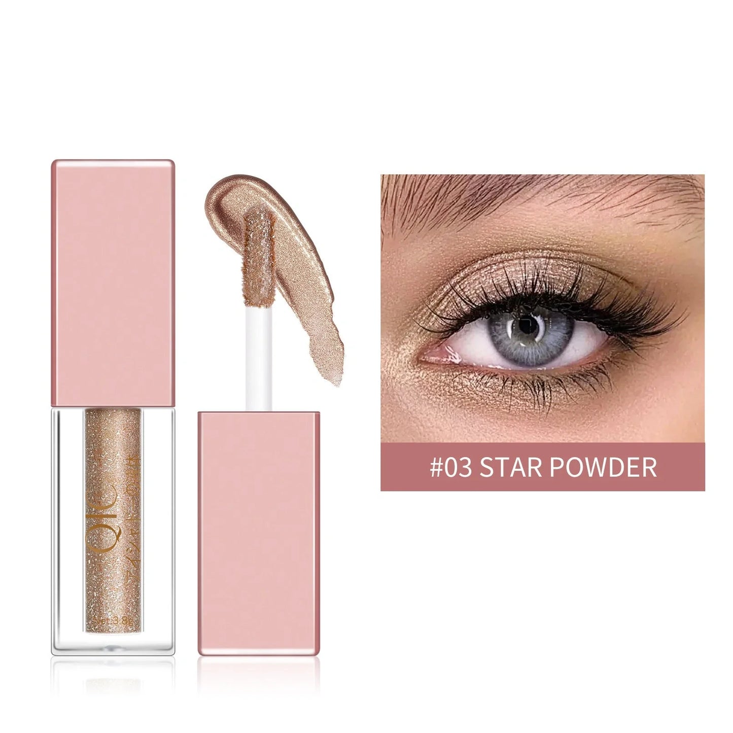 Liquid Eyeshadow with Crushed Diamond Effect in various colors for a glamorous look