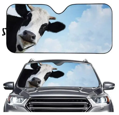 Telescopic aluminium foil car sun visor extended on a car windscreen