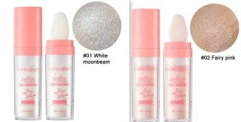 Fairy Highlight Pat Powder in white, pink, and golden brown shades for brightening and skin repair