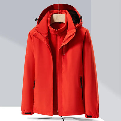Three-in-one removable mountaineering suit in fluorescent colours for outdoor sports
